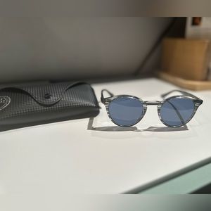 Ray-Ban RB2180 Round Striped Grey Sunglasses